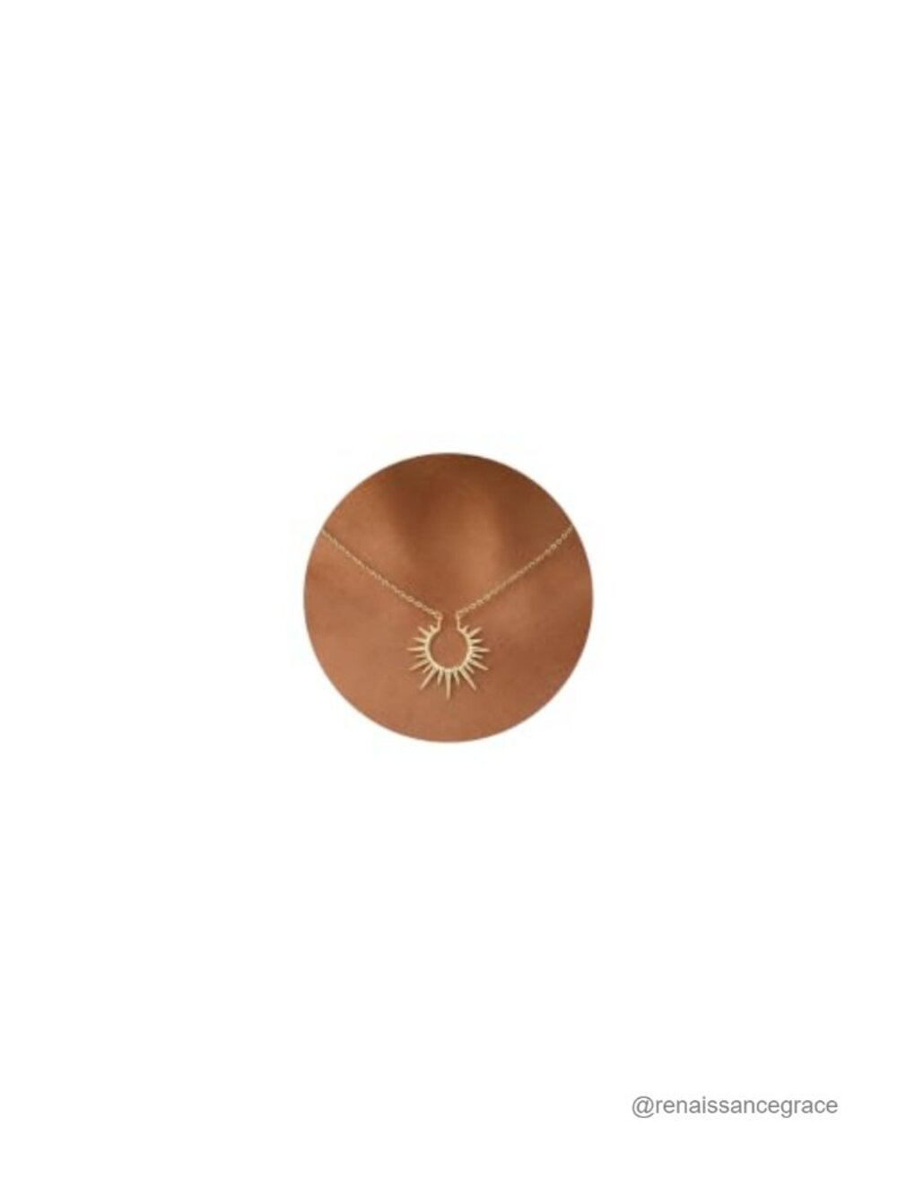 14K Gold Plated Dainty Sun Pendant Necklace for Women Hypoallergenic